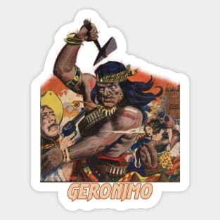 Geronimo native american war axe vintage design Sticker